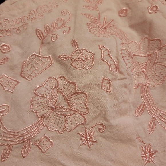 The 1 For U Women Nightgown 2XL Pink Floral Embroidered Pairy Granny Cottagecore - Picture 8 of 8